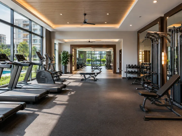 Sobha Trinity Hoskote fitness centre render with equipment