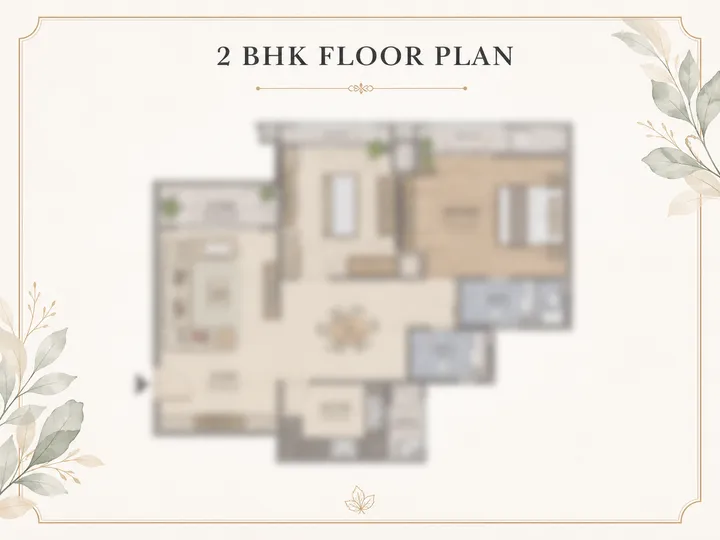 Sobha Trinity Hoskote 2 BHK indicative floor plate for Lux and Grande