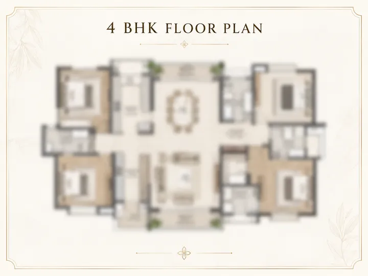 Sobha Trinity Hoskote 4 BHK indicative floor plate for Lux and Grande